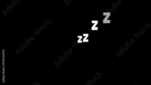 zzz sleep animation on transparent background 4K