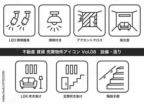 不動産 物件アイコン Vol.08　設備、造り