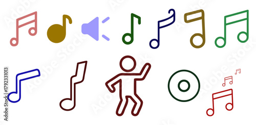 music icon vector set design.