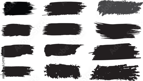 paint brush line strokes, hand-drawn highlights, text highlighter pen, marker, rough grunge thick paint texture background, vector illustration.