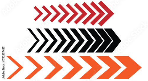 Dynamic Speed Arrow Vector Icon Set – Directional Navigation, Chevron Motion and Road Sign Symbols 