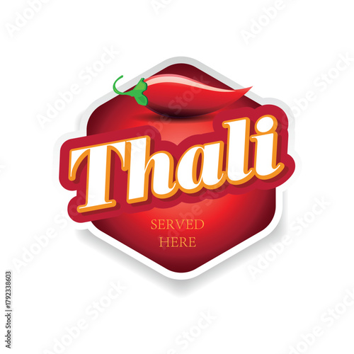 Indian Cuisine Thali sign curry