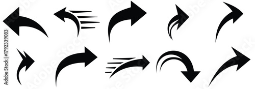 Air Flow Arrow Icons Set – Lightweight Vector Arrows for Motion and Direction 