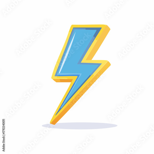 Cartoon lightning. Thunder bolt blue strikes, glowing electric hit effect, comic thunderbolt, Magic power game elements.