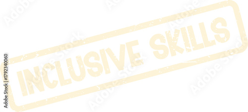 Neutral Inclusive Skills Beige Rubber Stamp Promoting Universal Competency Development for Everyone