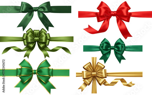 Complete Luxury Gift Bow & Ribbon Collection: Red, Green, and Gold Variety