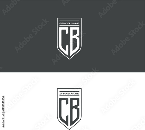 Letter cb logo design. creative minimal monochrome monogram symbol