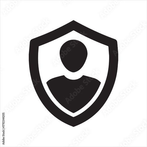 user profile shield icon vector illustration