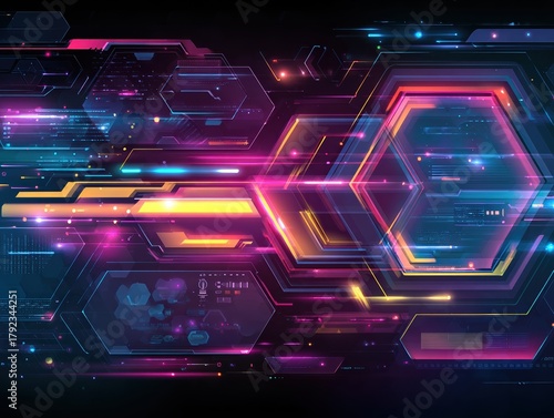Futuristic abstract digital hexagon interface background
