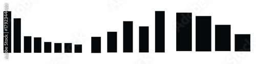 Downward Trend Arrow Icon – Falling Bar Chart, Business Loss & Decrease Concept. 