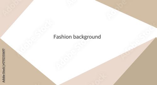 Minimalist geometric fashion background with white and beige abstract shapes.