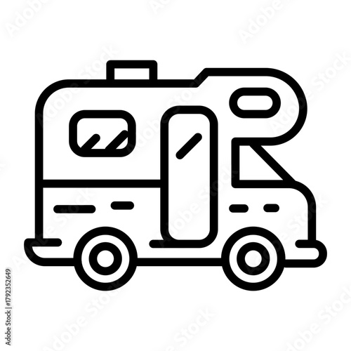 Camper icon vector image. Can be used for Retro.