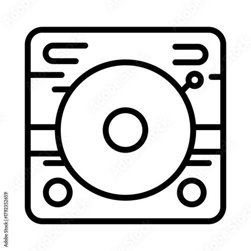 CD Player icon vector image. Can be used for Retro.