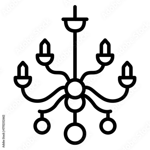 Chandelier icon vector image. Can be used for Retro.