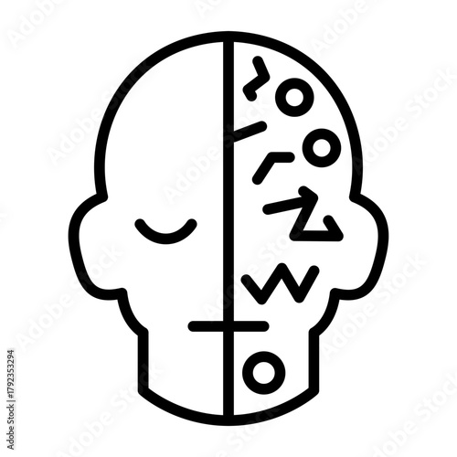 Bipolar Disorder icon vector image. Can be used for Psychology.