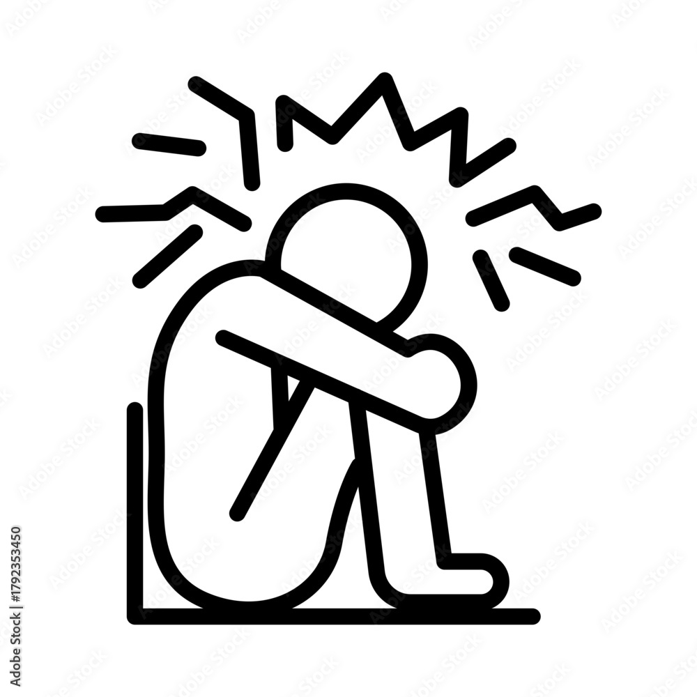 Obraz premium Depression icon vector image. Can be used for Psychology.