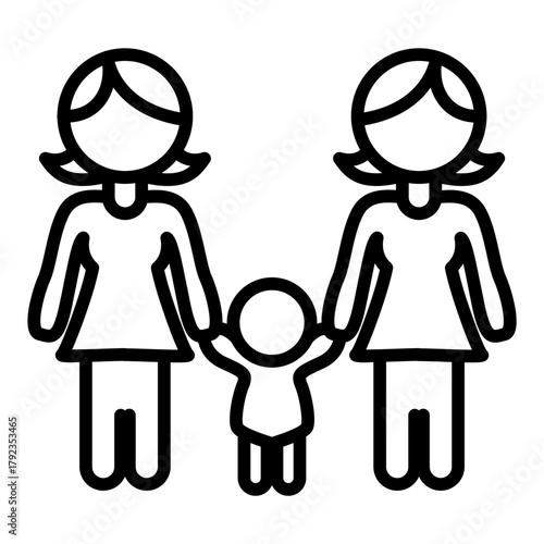 Family Psychology icon vector image. Can be used for Psychology.
