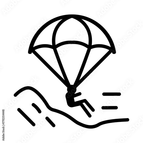 Paragliding icon vector image. Can be used for Adventure.