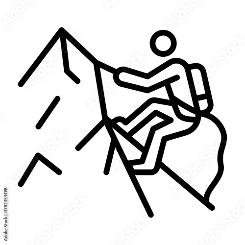 Rock Climbing icon vector image. Can be used for Adventure.