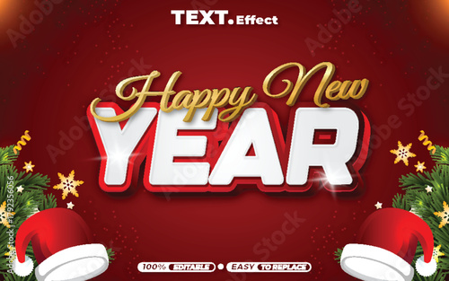 Happy New Year 3D editable text effect