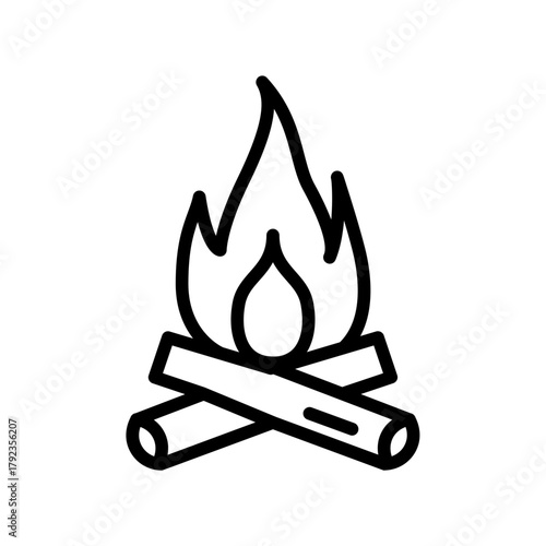 Campfire icon vector image. Can be used for Trekking.
