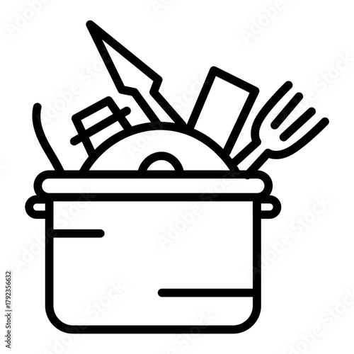 Mess Tin icon vector image. Can be used for Trekking.