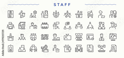Staff icon. Businessman modern vector ui icons. Icons for UI designs. Human simple icon set. Editable vector. Pixel perfect.