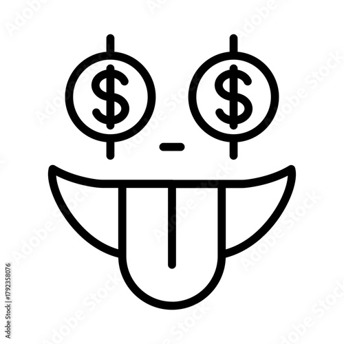 Money Mouth Face icon vector image. Can be used for Carnival.