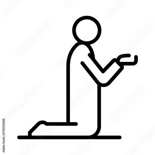 Beggar icon vector image. Can be used for Homeless.