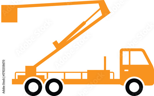 Aerial Work Platform Vehicle Vector, Maintenance and Repair Service Animation