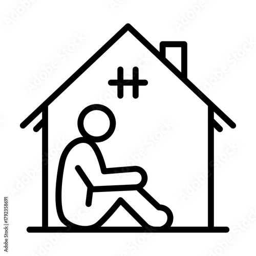Homeless icon vector image. Can be used for Homeless.