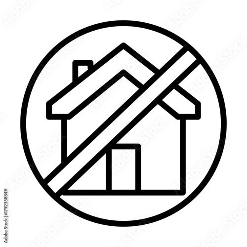 No House icon vector image. Can be used for Homeless.