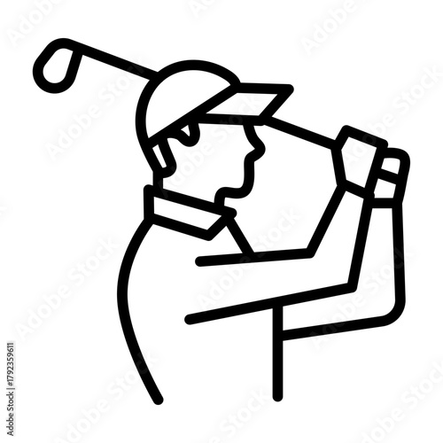 Golf Player Male icon vector image. Can be used for Golf.