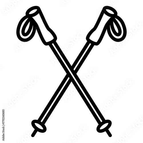 Ski Poles icon vector image. Can be used for Ski Resort.