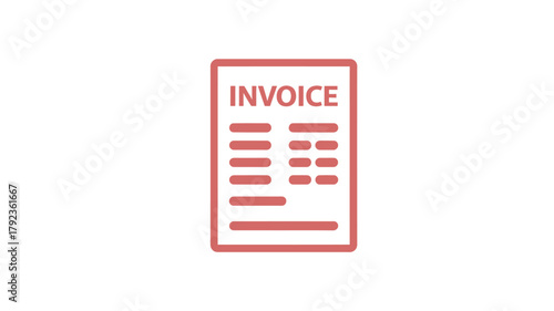 Invoice document icon simple flat vector illustration for business and finance isolated on white background