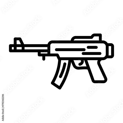 Machine Gun icon vector image. Can be used for Shooting.