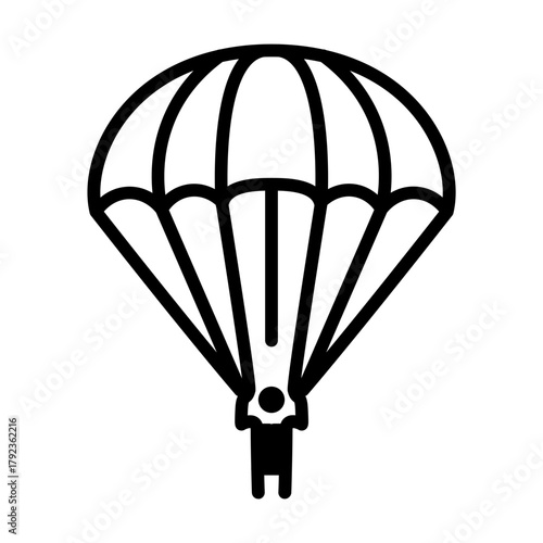 Parachute icon vector image. Can be used for Shooting.