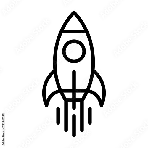 Rocket icon vector image. Can be used for Shooting.