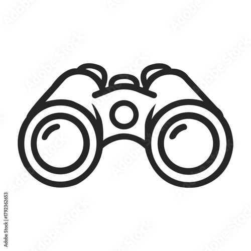 Binoculars Vector Icon Optics Exploration Graphic Outline Tool Magnification Isolated Search Discovery Lens Equipment