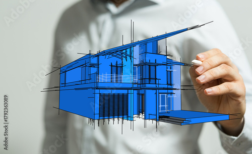 An architect drawing a hous...
