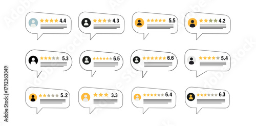 Customer Reviews Icons Star Ratings Feedback Testimonials Satisfaction Opinion Scorecard Good Bad Service Quality Chat