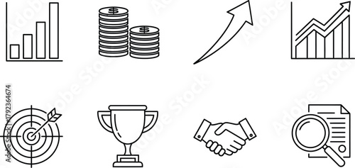 Vector art of business and finance icons set