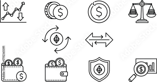 Vector art of finance icons