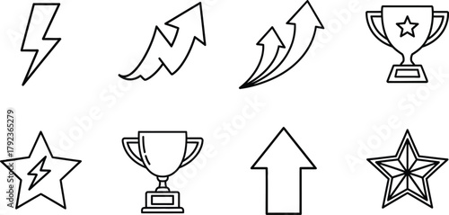 Vector art of success and award icons