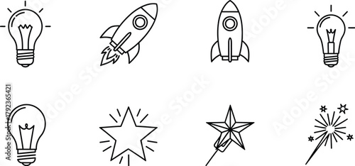 Vector art of startup icons collection