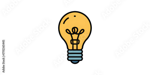 Stylized light bulb icon for idea generation and creativity