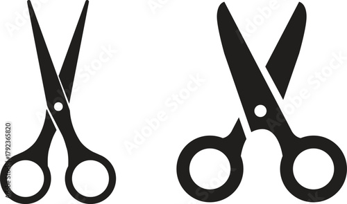 Scissors Vector Icons Set - Hair Cutting, Tailor Shears & Office Tool