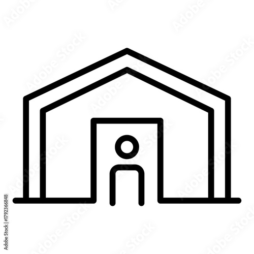 Emergency Shelter icon vector image. Can be used for Public Services.