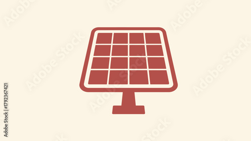 Solar panel icon flat vector illustration clean energy concept for sustainable power solutions