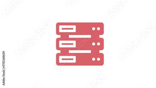 Server rack vector icon simple flat design element for networking and data storage isolated on white background